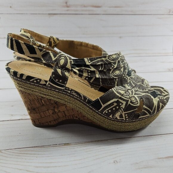 Naturalizer N5 Womens Size 10W Brown Lulianna Peep Toe Wedge Comfort Sandal Shoe - Picture 4 of 9